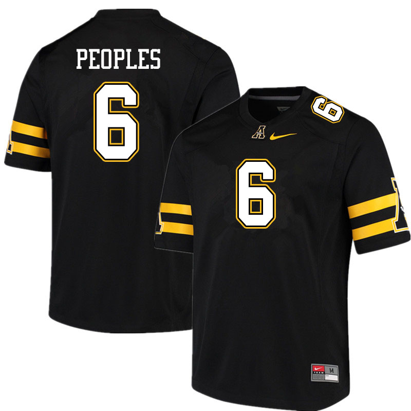 Men #6 Camerun Peoples Appalachian State Mountaineers College Football Jerseys Sale-Black - Click Image to Close